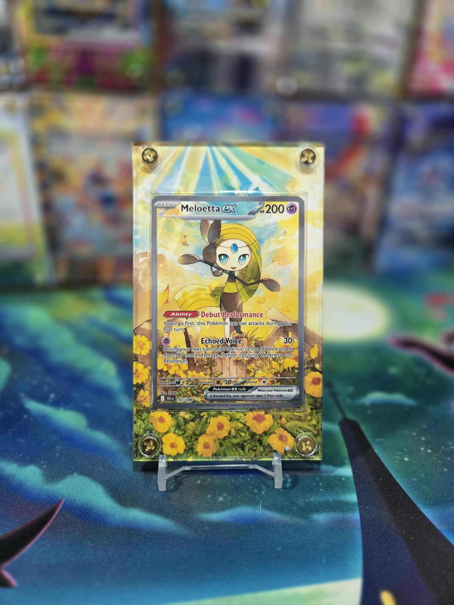 Pokemon Meloetta EX 167/086 SIR Black Bolt Extended Art Case