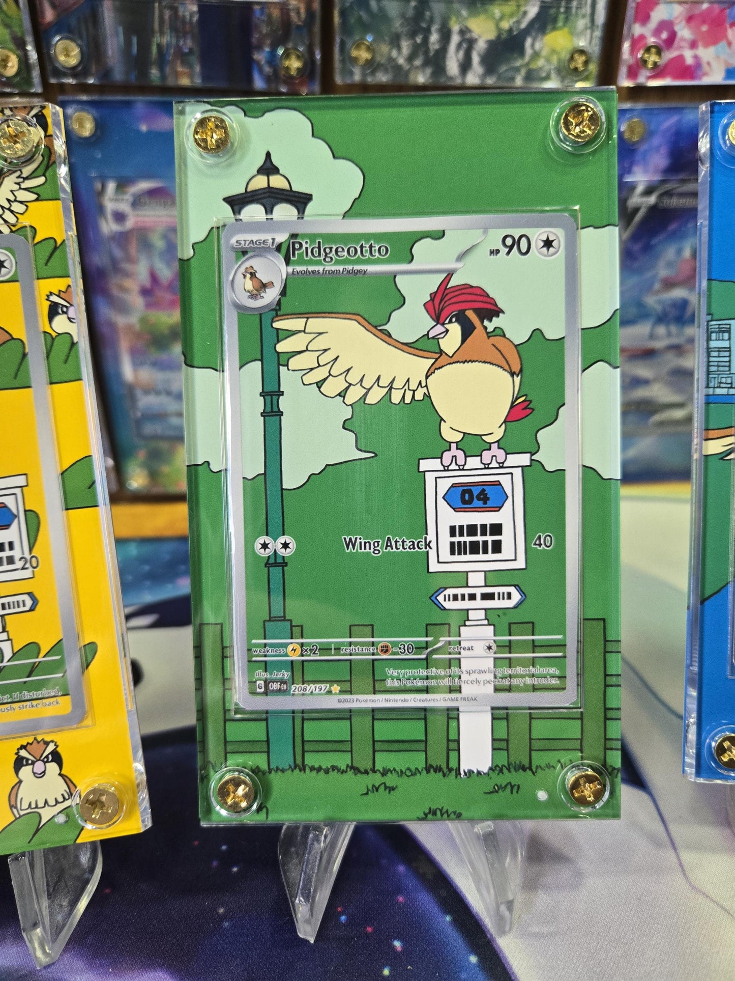 Pokemon Pidgeotto 208/197 Obsidian Flames Extended Art Case
