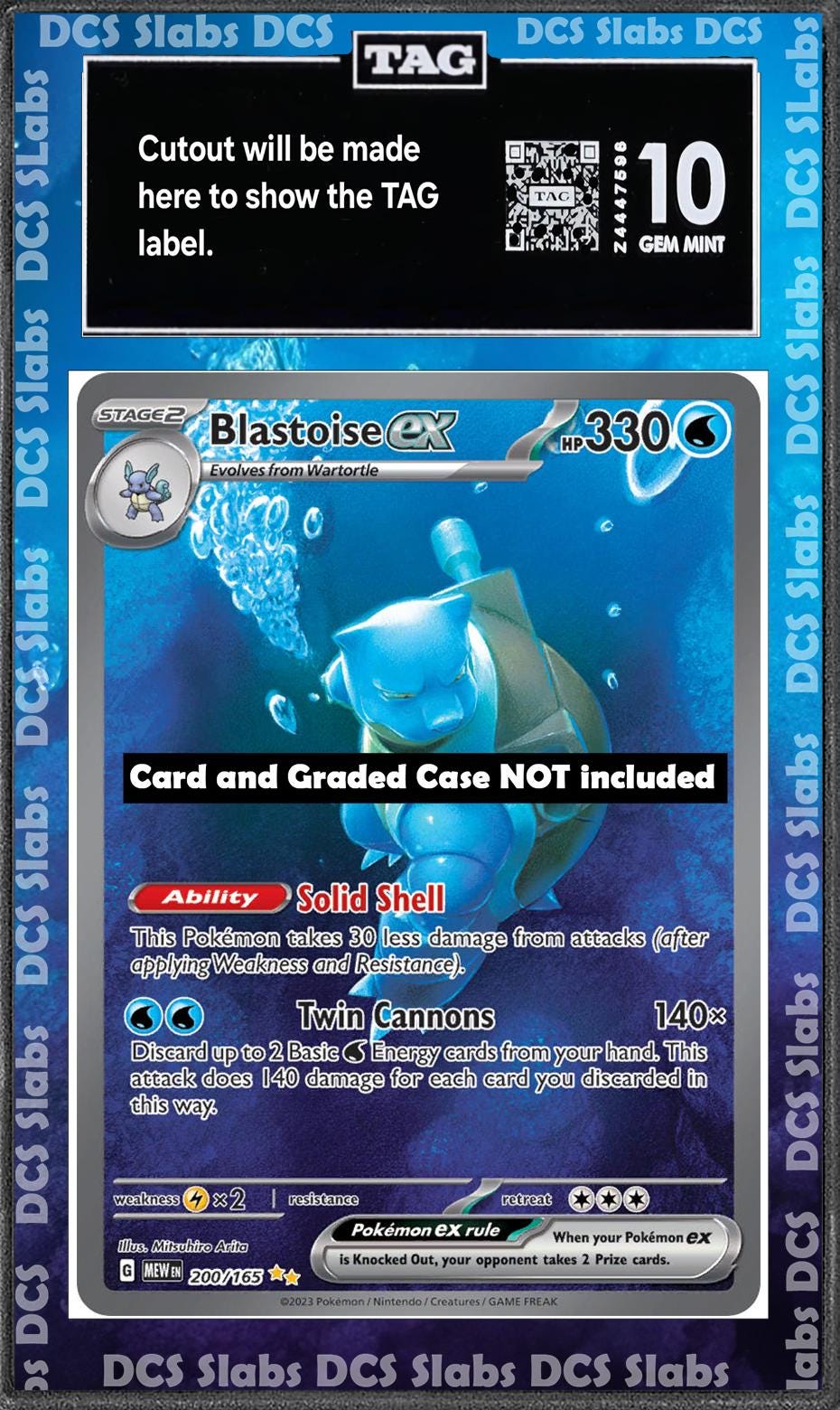 Blastoise EX 200/165 PSA bgs CGC tag Extended Artwork Pokemon 151