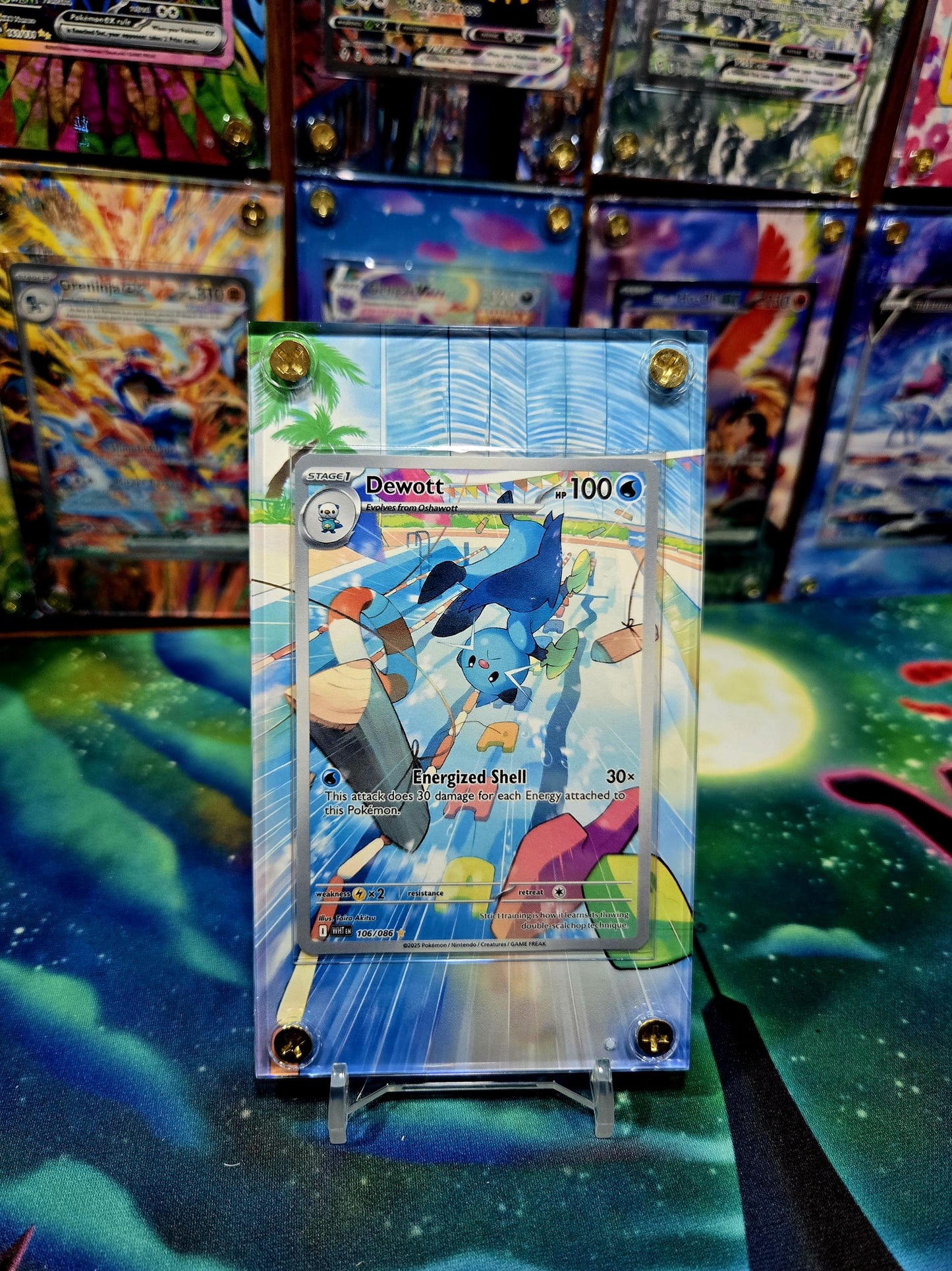 Pokemon Dewott IR 106/086 White Flare Extended Art Case