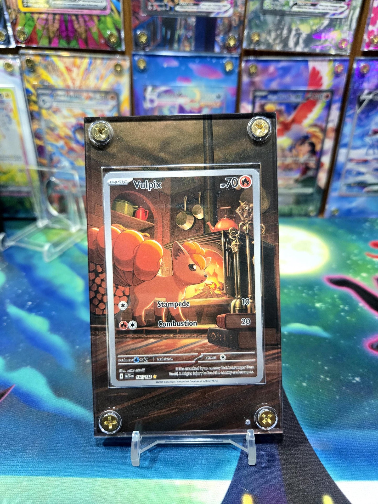 Pokemon Vulpix 138/132 IR Mega Evolution Extended Art Custom Case