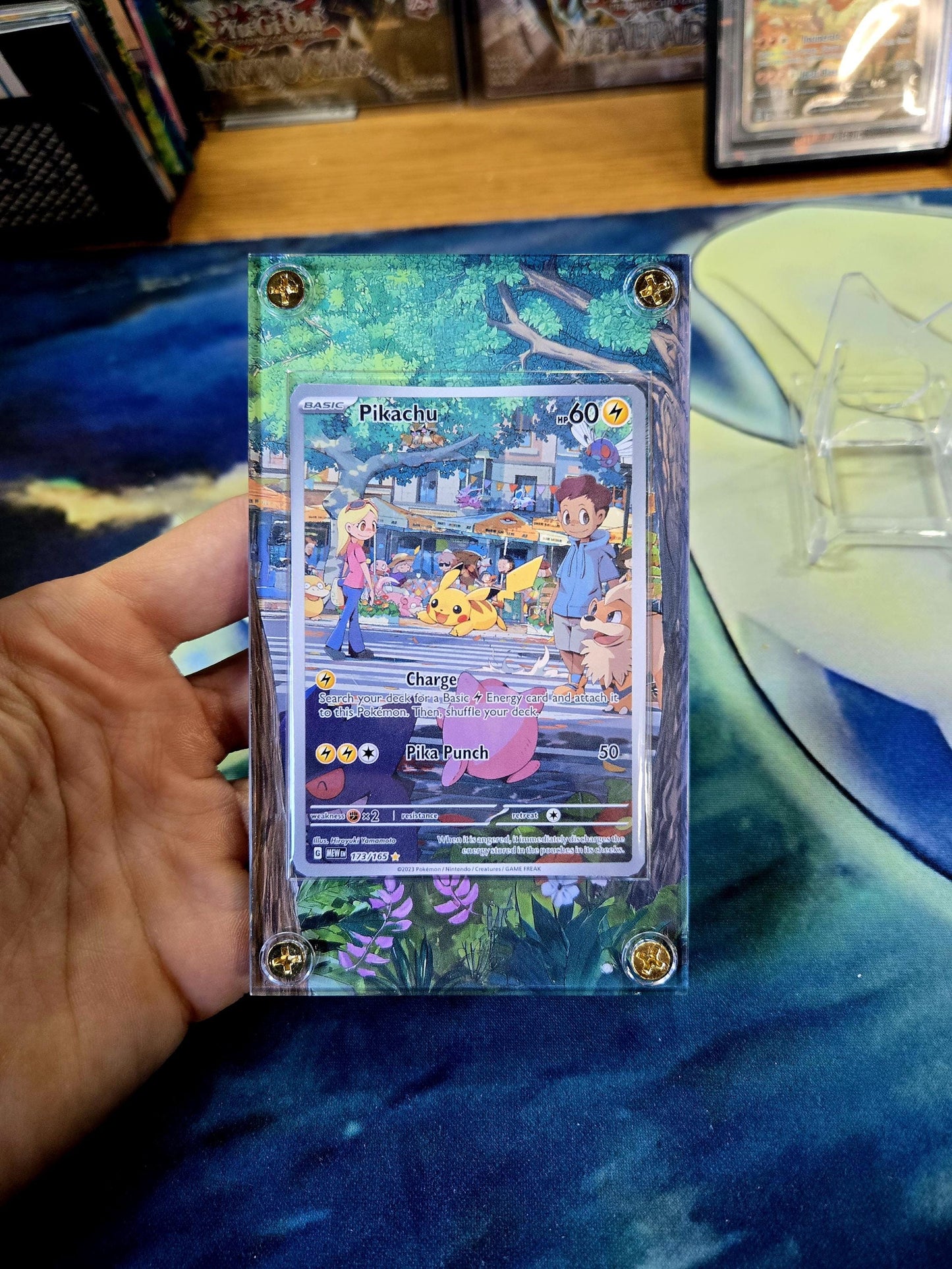 Pokemon 151 Pikachu 173/165 Custom Display Case from Pokemon 151 Extended Artwork