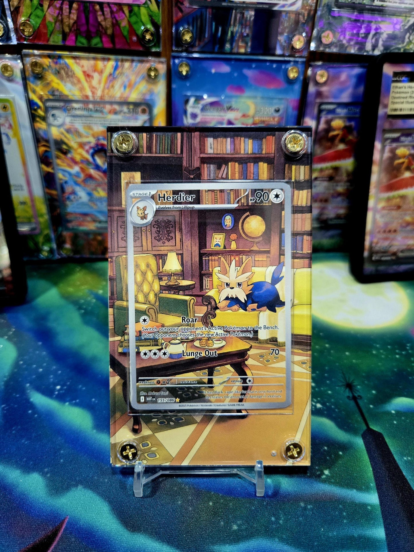 Pokemon Herdier IR 155/086 White Flare Extended Art Case