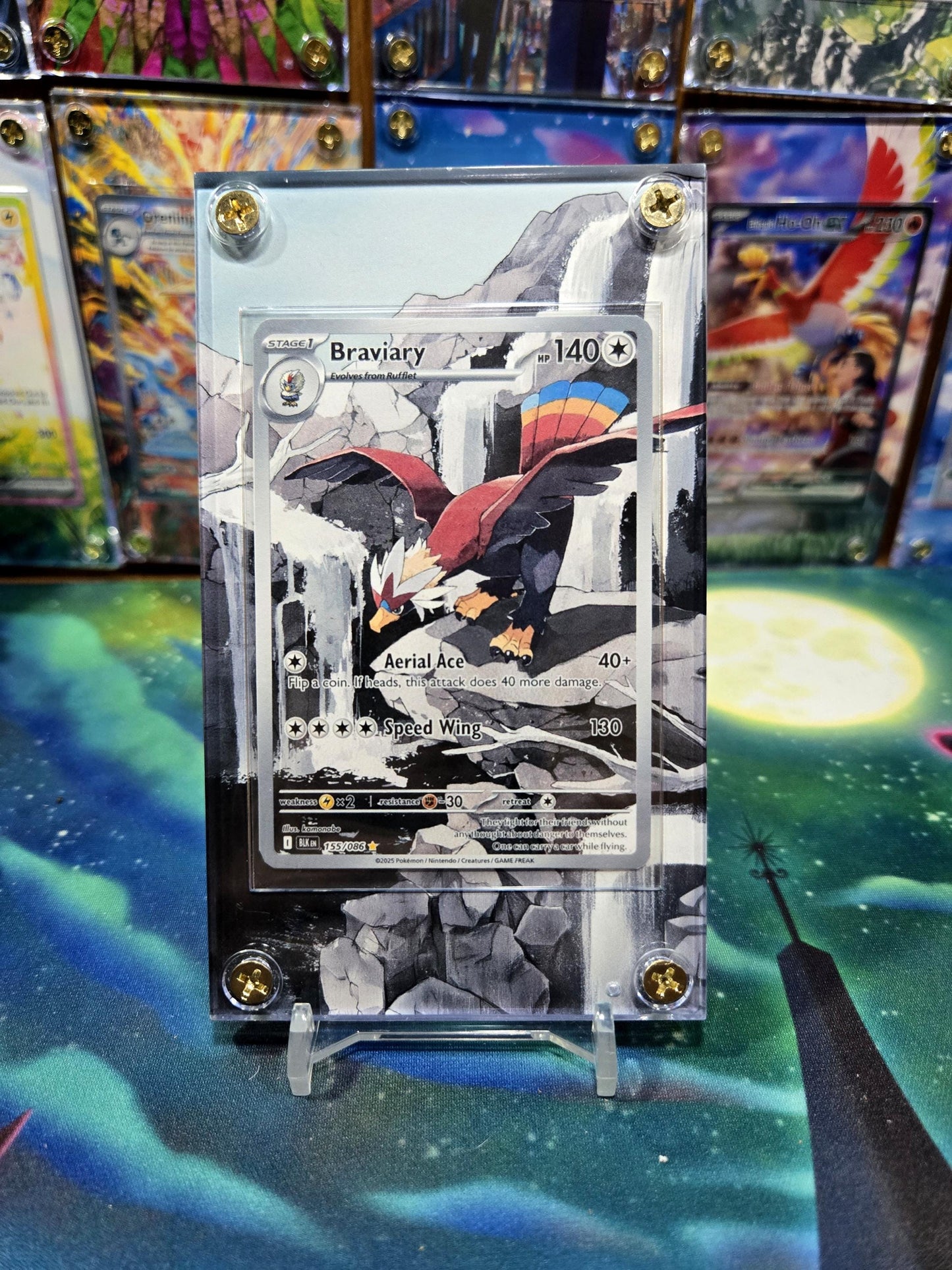Pokemon Braviary 155/086 IR Black Bolt Extended Art Case