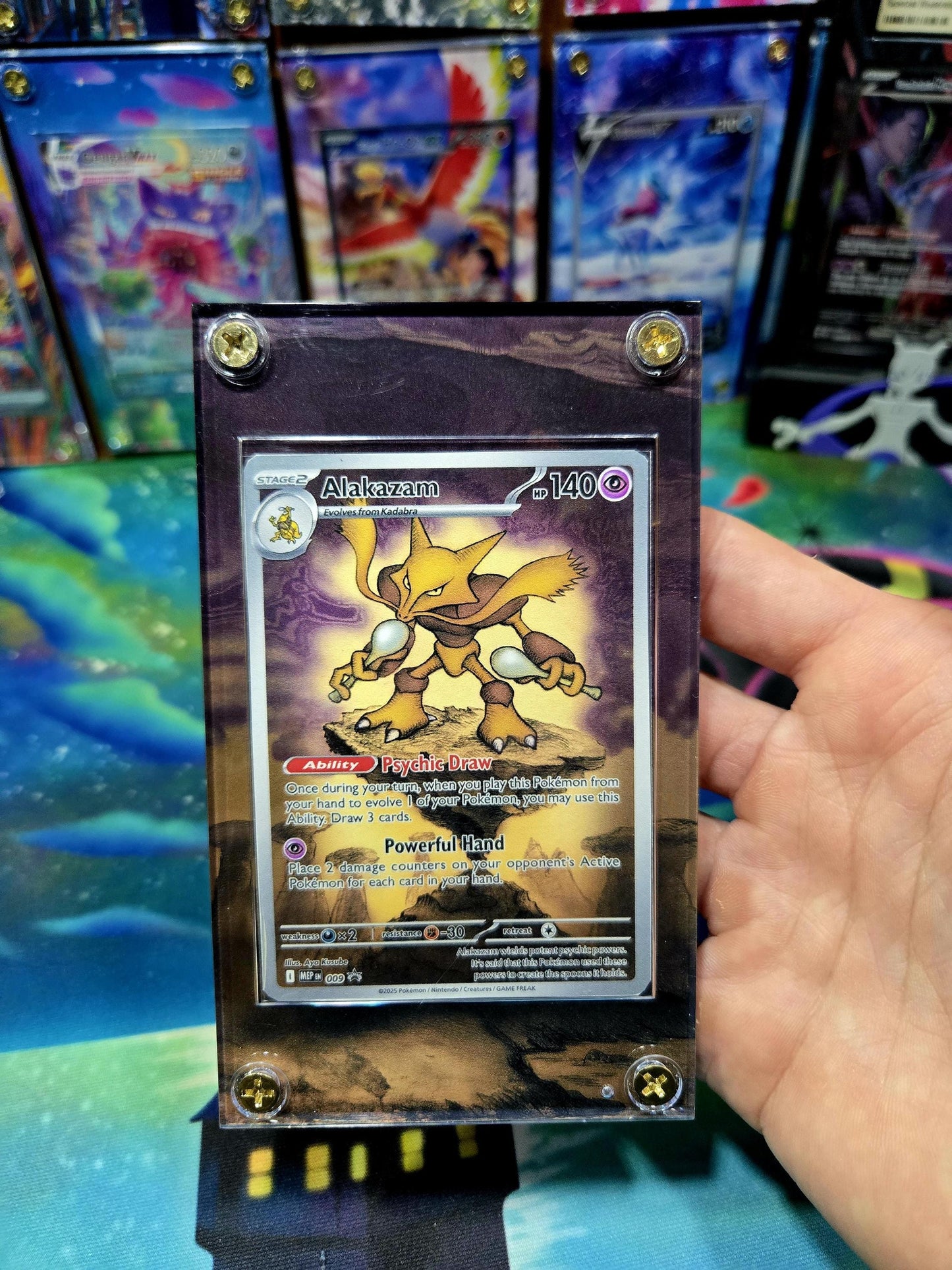 Pokemon Alakazam 009 Promo Mega Evolution Extended Art Custom Case