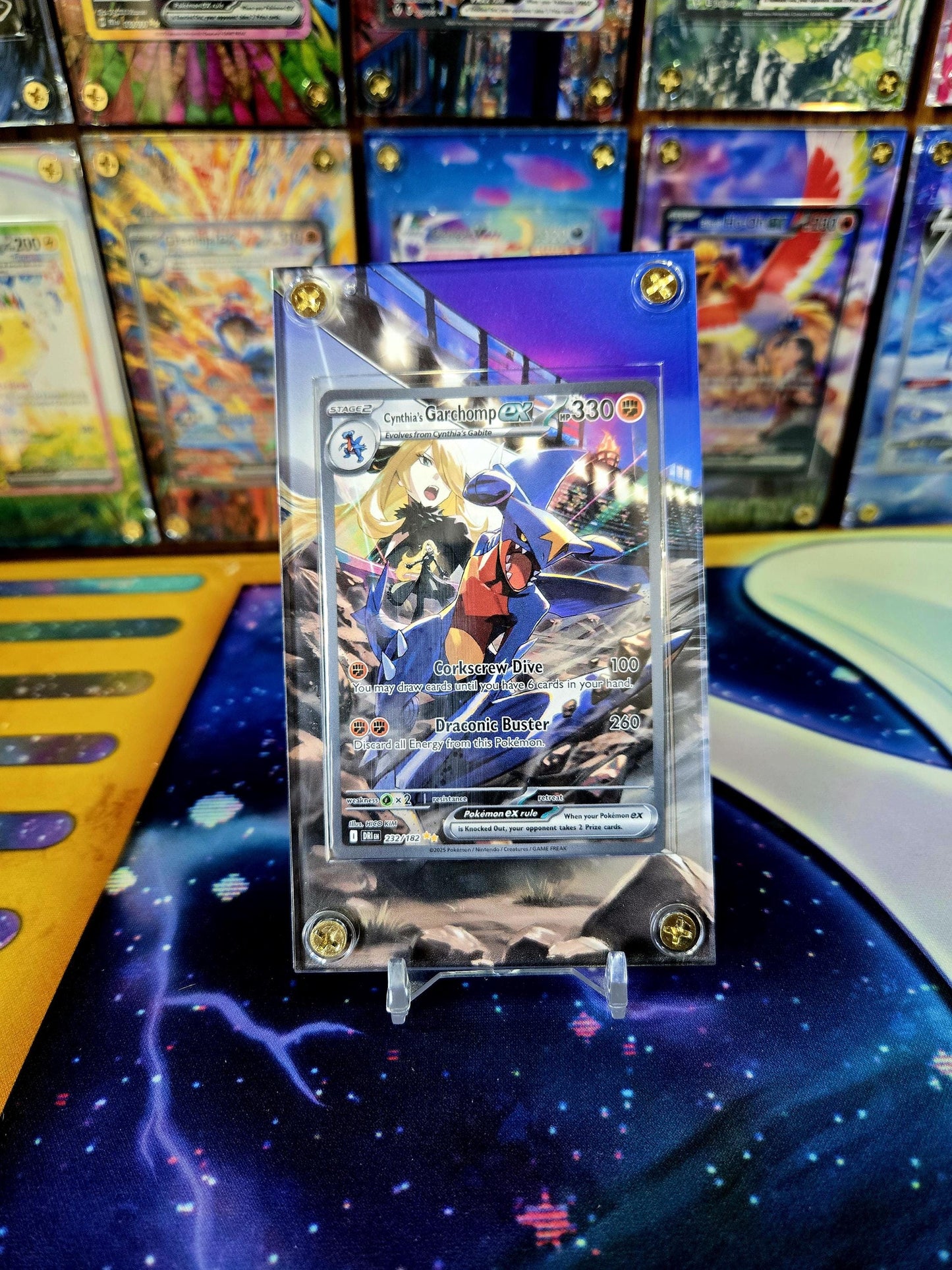 x2 Pokemon Cynthia's Garchomp EX 232 Roserade Destined Rivals Extended Art Case