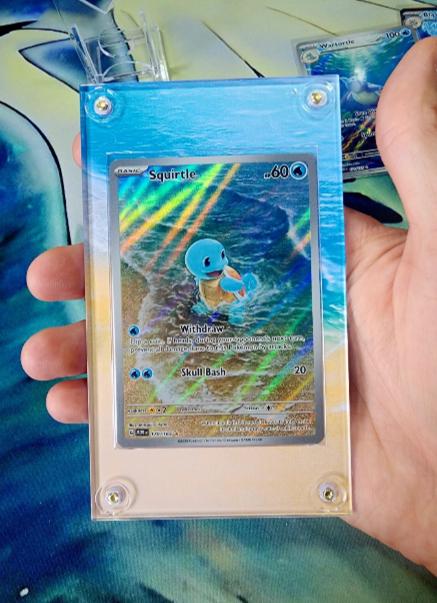 Pokemon 151 Squirtle IR 170 Custom Display Case Extended Artwork