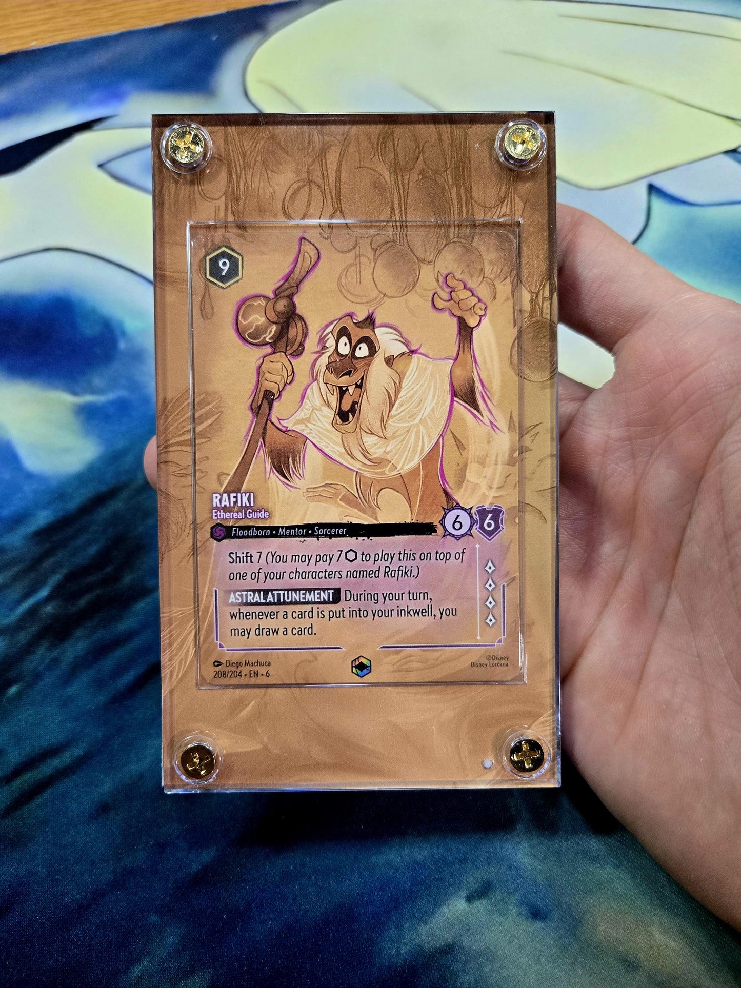 Disney Lorcana Azurite Sea Rafiki Ethereal Guide 208/204 Enchanted Chapter 6 Custom Case