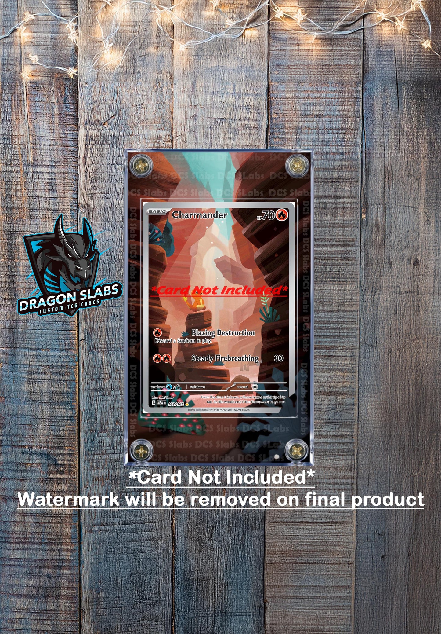 Pokemon 151 Charmander IR 168 Custom Display Case Extended Artwork