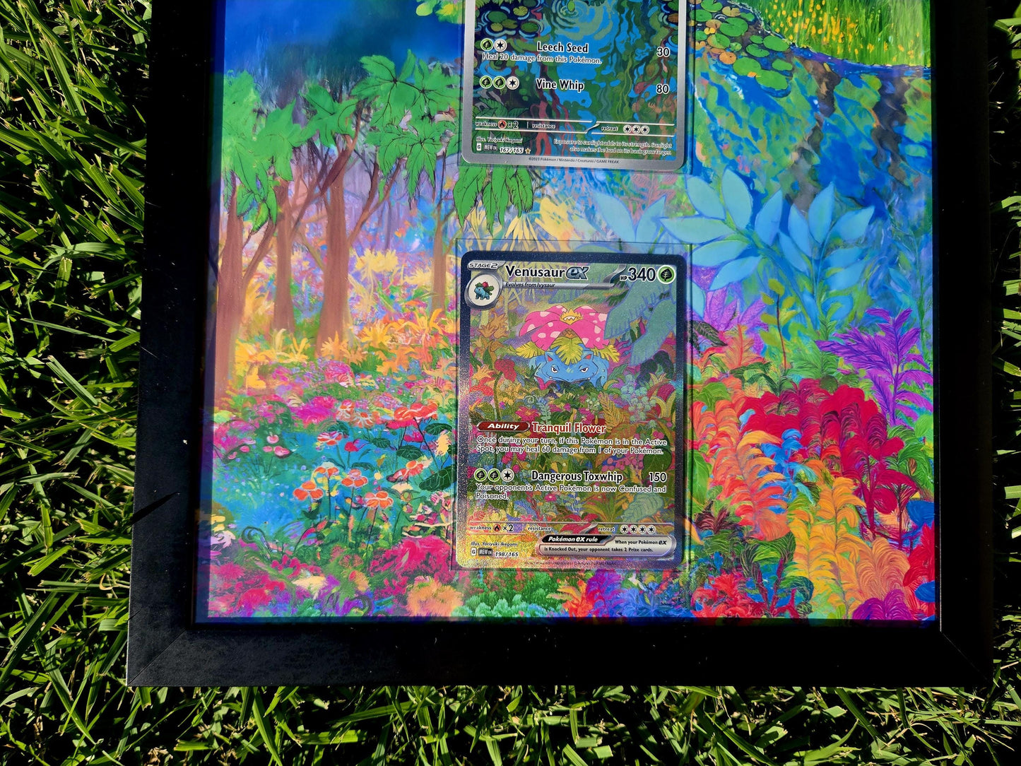 Pokemon 151 Bulbasaur, Ivysaur, Venusaur EX 8.5 x 14" Display Frame Extended Artwork Frame