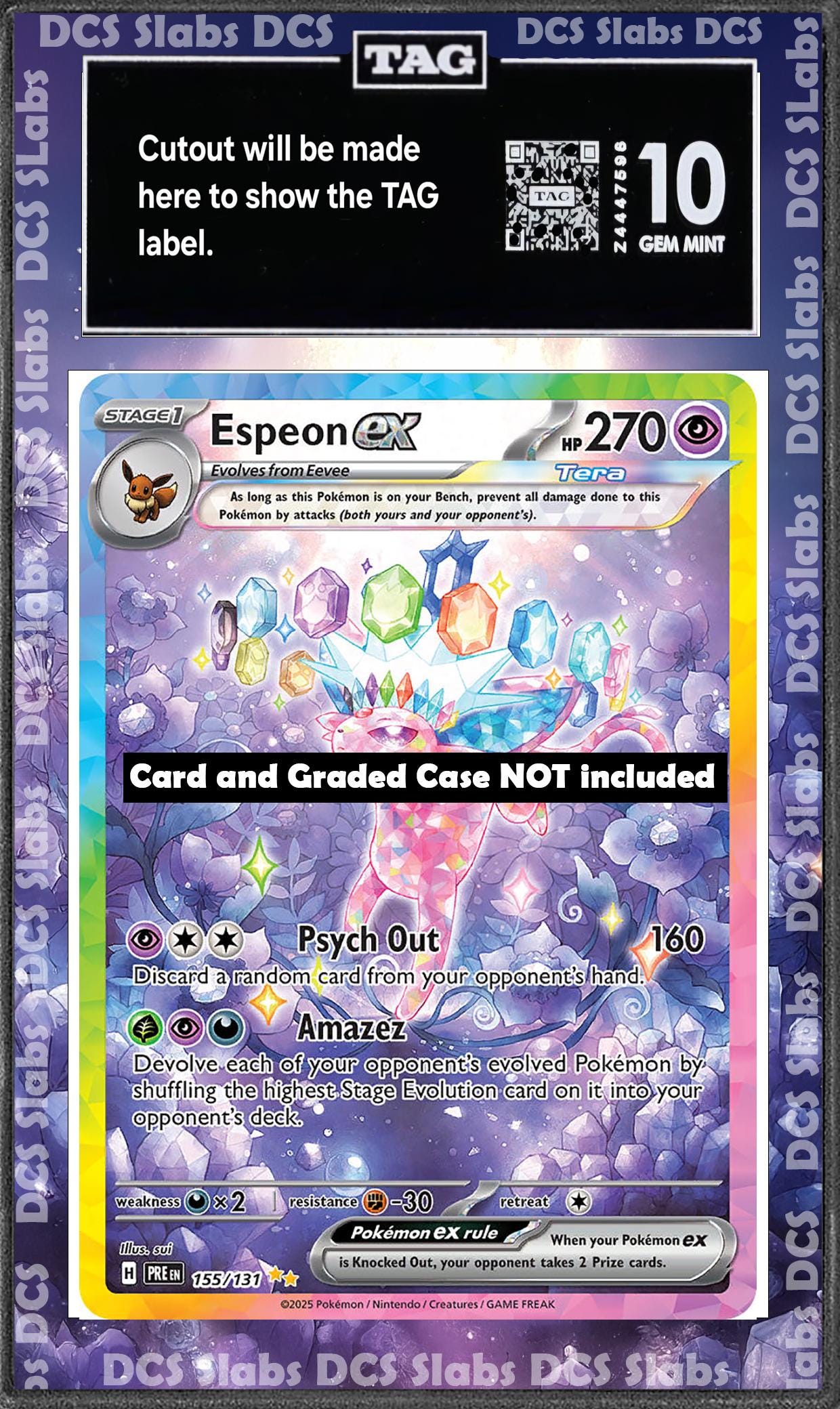 Espeon ex 155/131 PSA bgs CGC tag Extended Artwork Pokemon TCG from Prismatic Evolutions