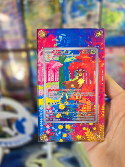 x2 Pokemon Deerling 165/162 & Sawsbuck 166/162 Extended Art Custom Cases