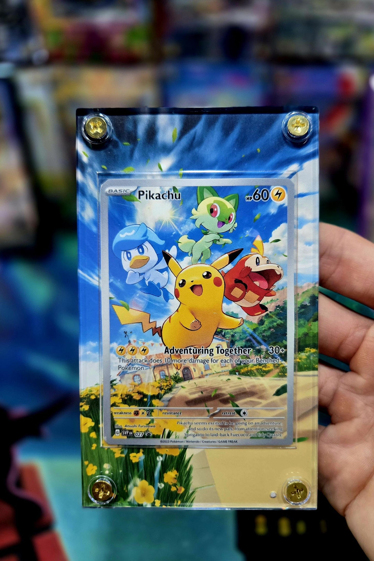 Pokemon Pikachu 027 Paldea Evolved Promo Extended Art Custom Case