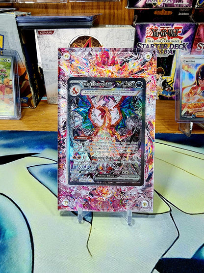 x2 Pokemon Charizard EX 234 Paldean Fates & 223 Obsidian Flames Custom Display Case Slabs Extended Artworks