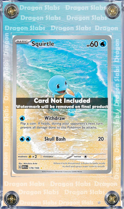 Pokemon 151 Squirtle IR 170 Custom Display Case Extended Artwork
