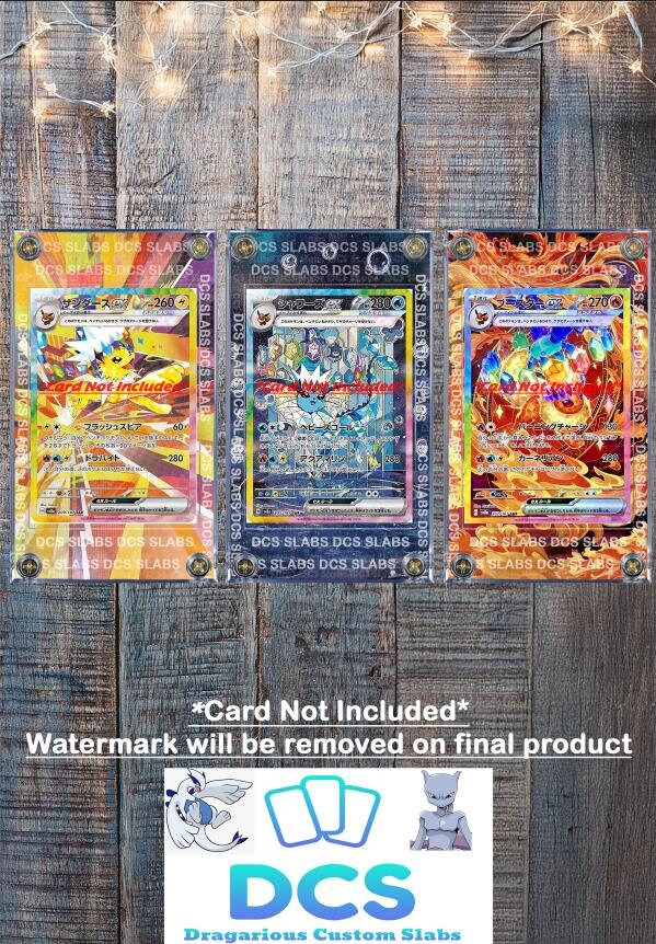 x3 Pokemon Card Jolteon, Vaporeon, Flareon EX SAR 209 202 205/187 sv8a Terastal Festival Pristmatic Evolutions Custom Cases