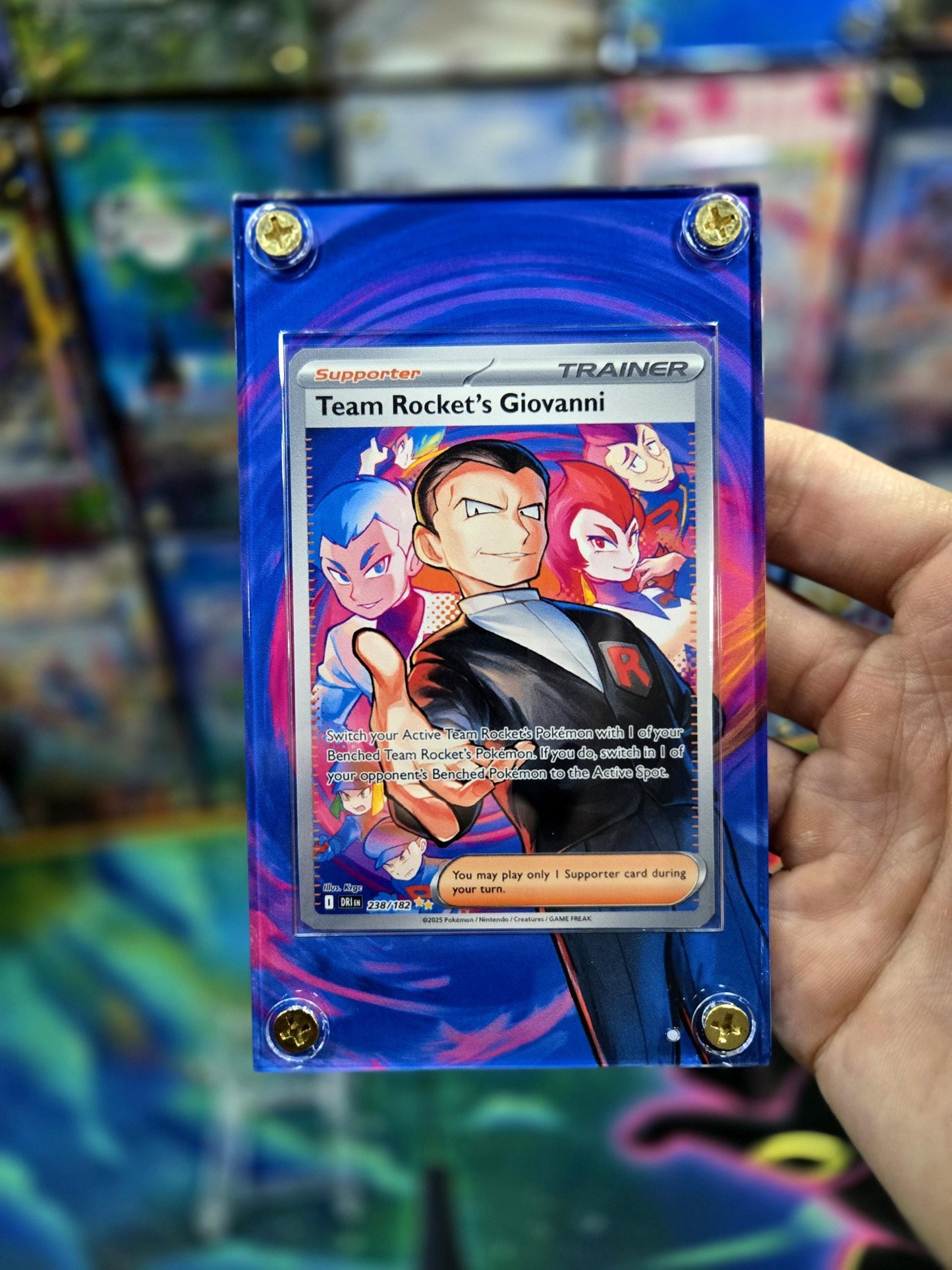Pokemon Team Rocket's Giovanni 238/182 Destined Rival Extended Art Case