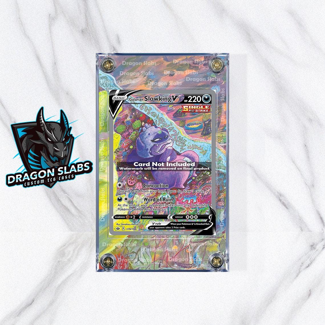 Pokemon Galarian Slowking V 179 Chilling Reign Alt Art Extended Artwork Case
