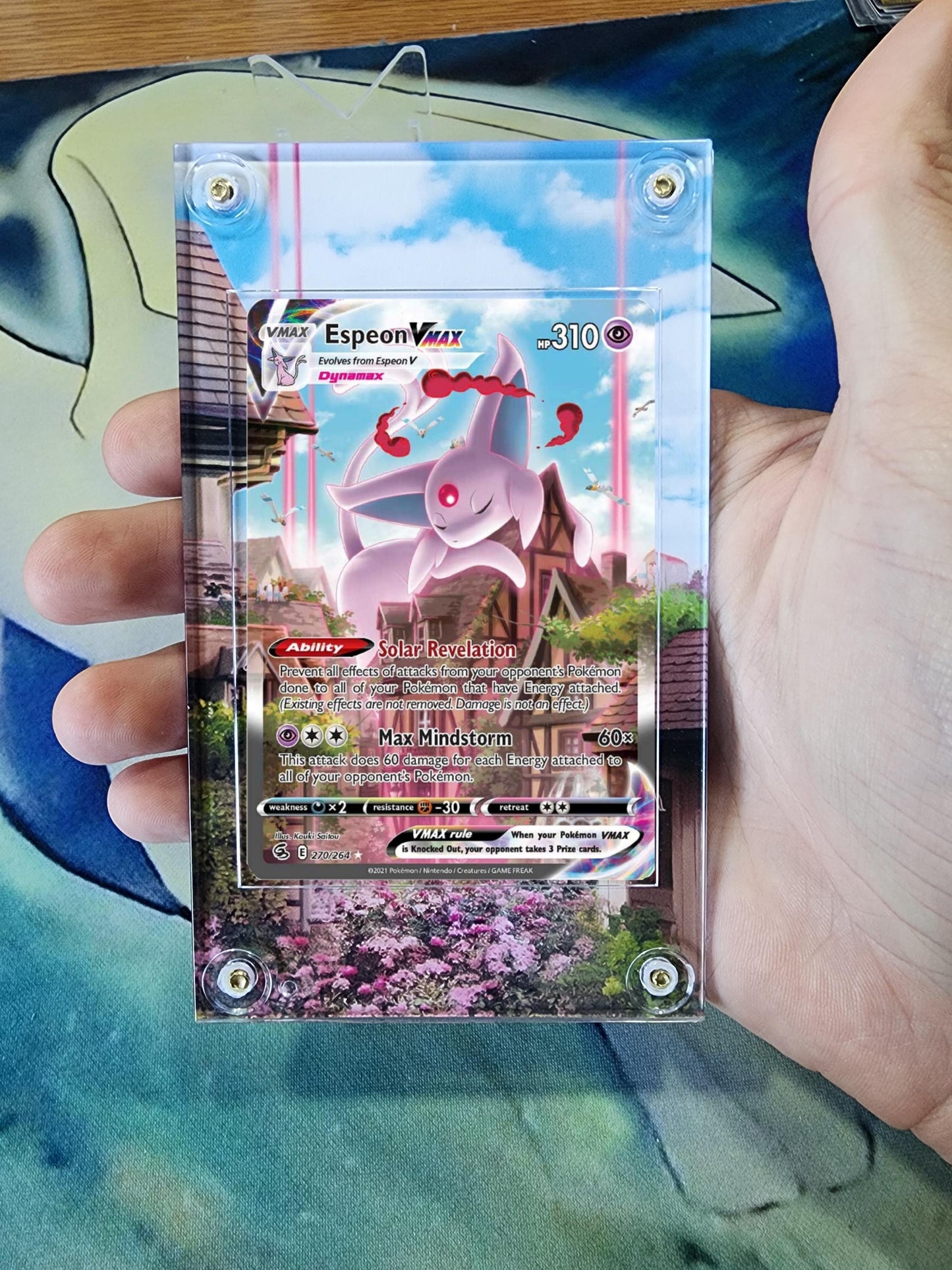 Pokemon Espeon Vmax Alt Art 247 SWSH Fusion Strike Extended Artwork Case