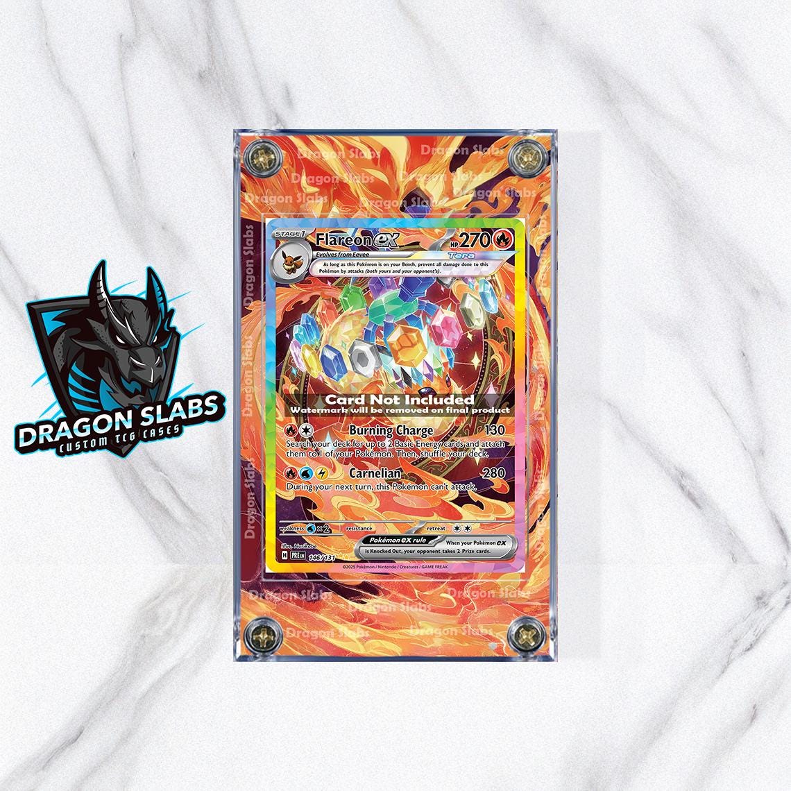 Pokemon Card Flareon EX SIR 146/131 Prismatic Evolutions Extended Artwork Case