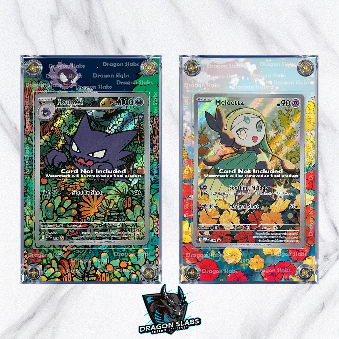x2 Pokemon Haunter Meloetta IR 026 027 Promo Mega Battle Deck Extended Artwork Cases