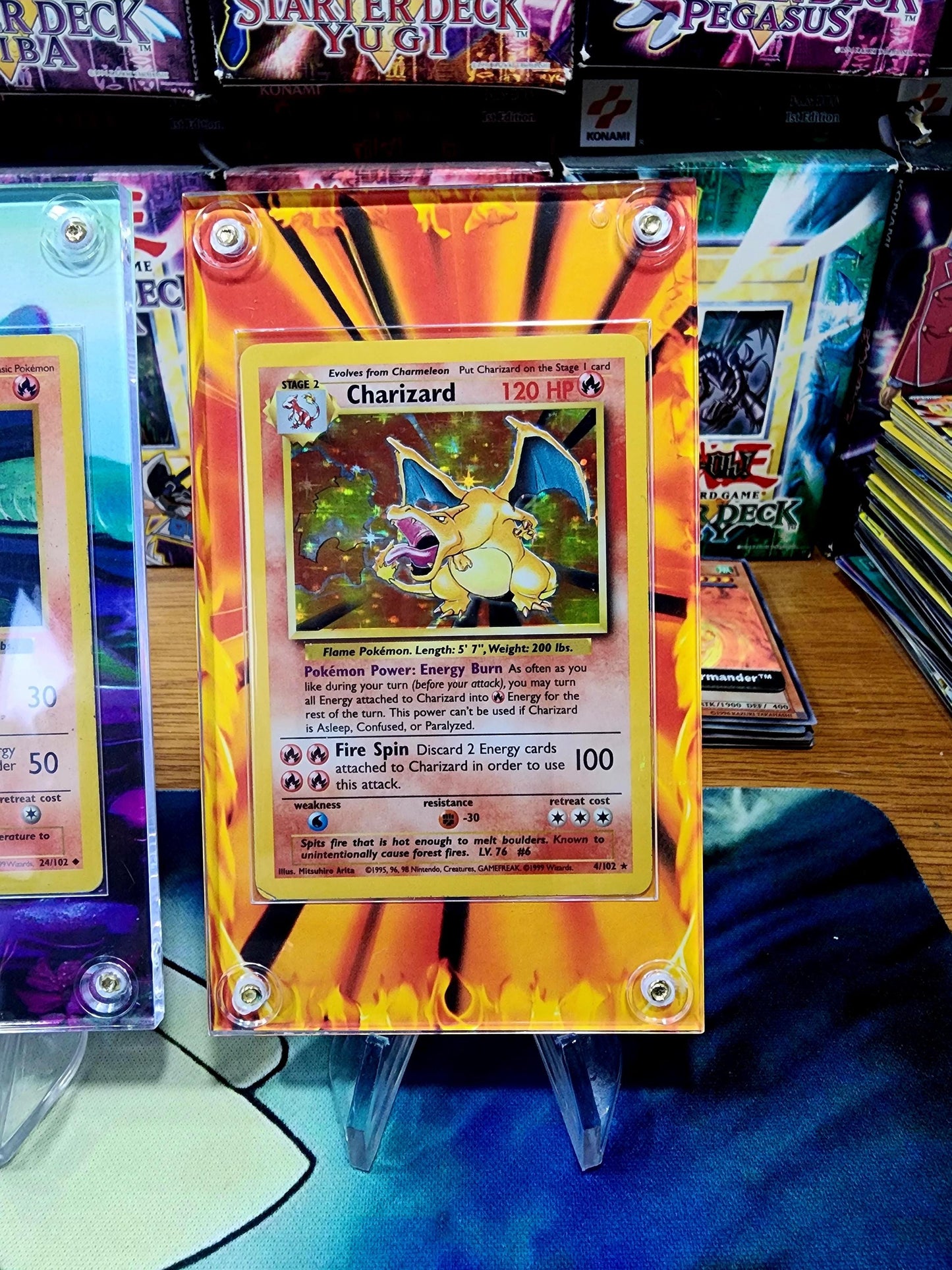 Pokemon Charmander, Charmeon, Charizard Base Set 2 Custom Display Cases Extended Artwork