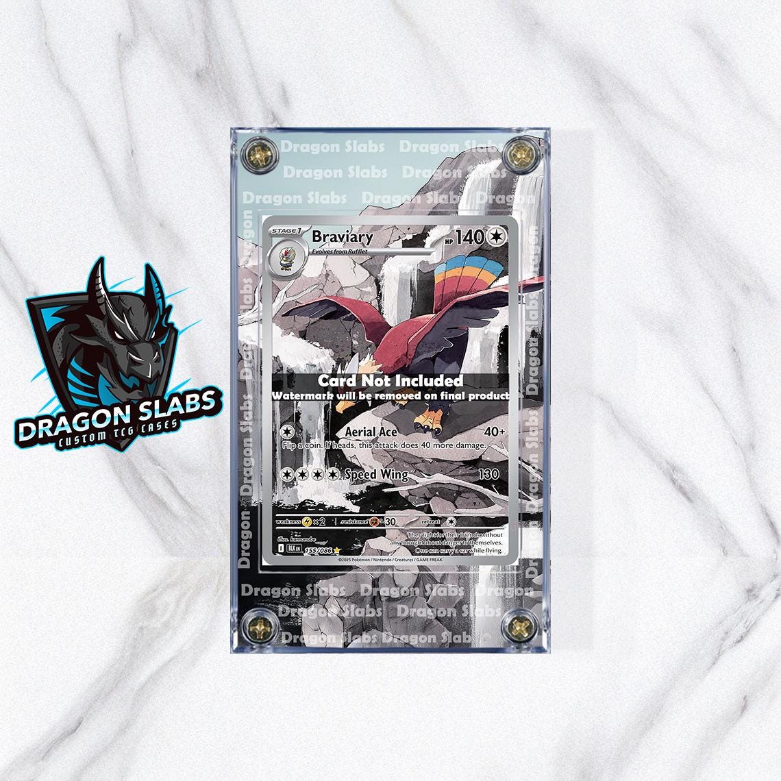 Pokemon Braviary 155/086 IR Black Bolt Extended Art Case