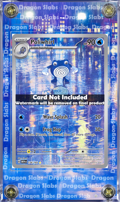 Pokemon 151 Poliwhirl IR 176/165 Custom Display Case from Pokemon 151 Extended Artwork