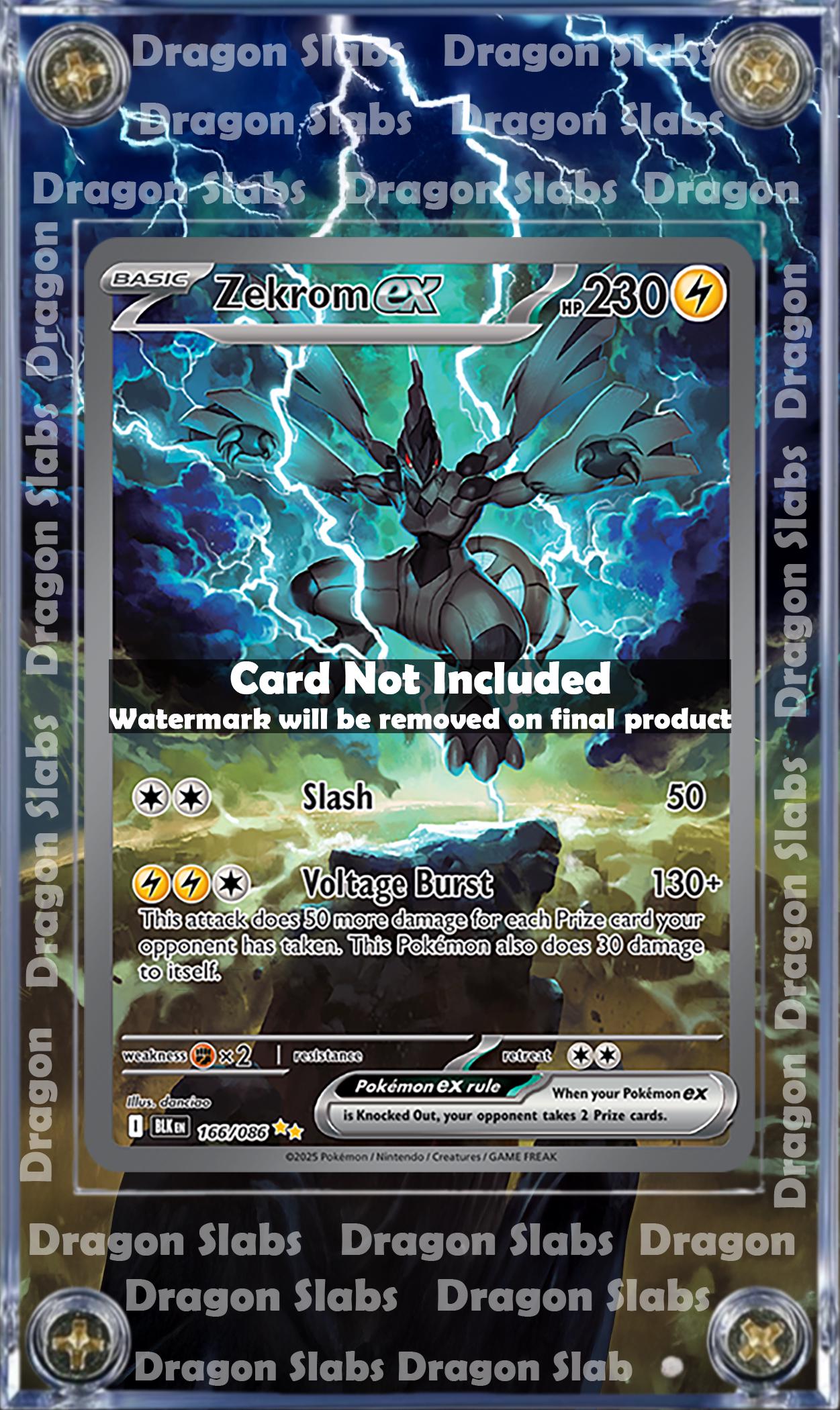 x2 Pokemon Zekrom EX & Reshiram EX 166 White Flare Extended Art Cases