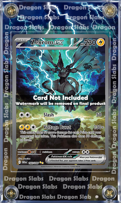 x2 Pokemon Zekrom EX & Reshiram EX 166 White Flare Extended Art Cases