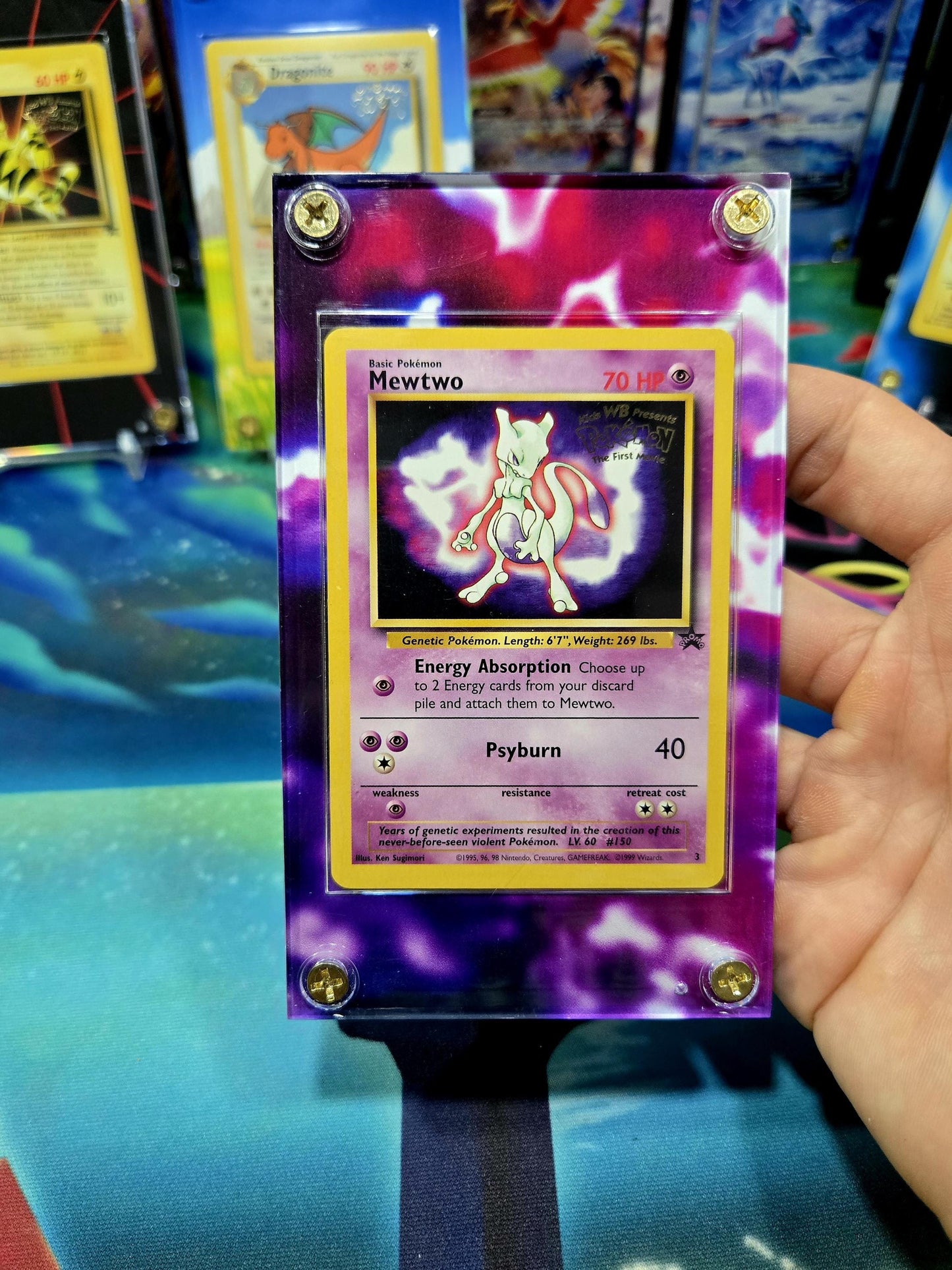 Pokemon Mewtwo Black Star Promo #3 Extended Art Custom Case