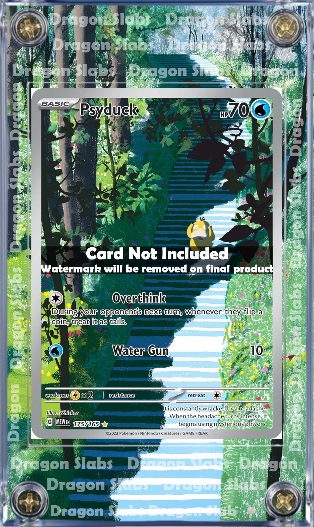Pokemon 151 Psyduck IR 175/165 Custom Display Case from Pokemon 151 Extended Artwork