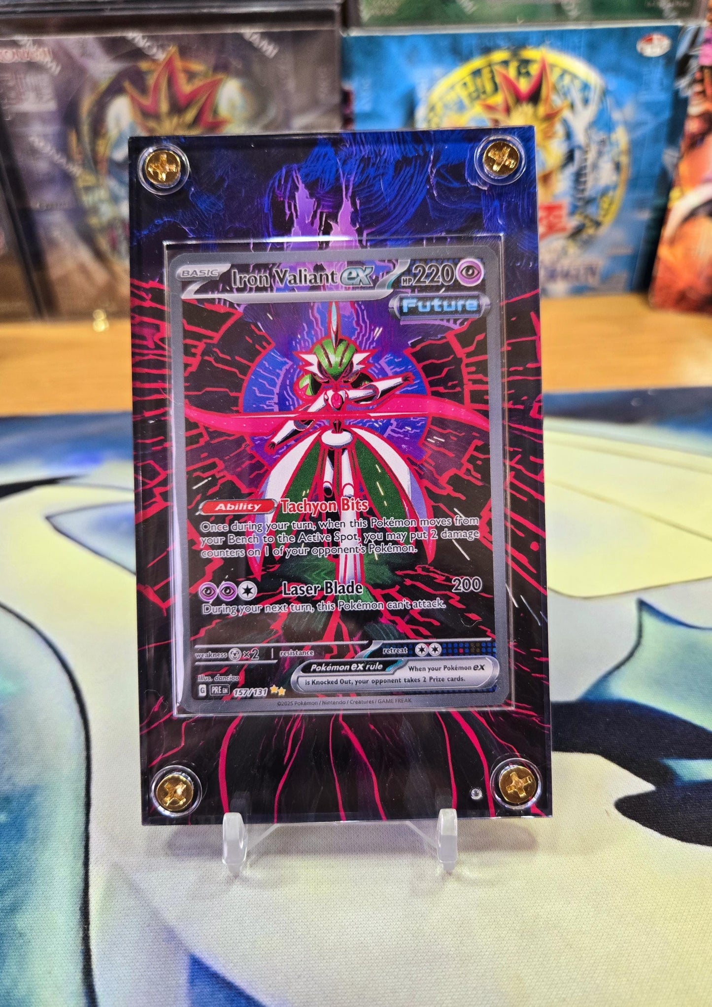Pokemon Iron Valiant EX SIR 157/131 Prismatic Evolutions Extended Artwork Case
