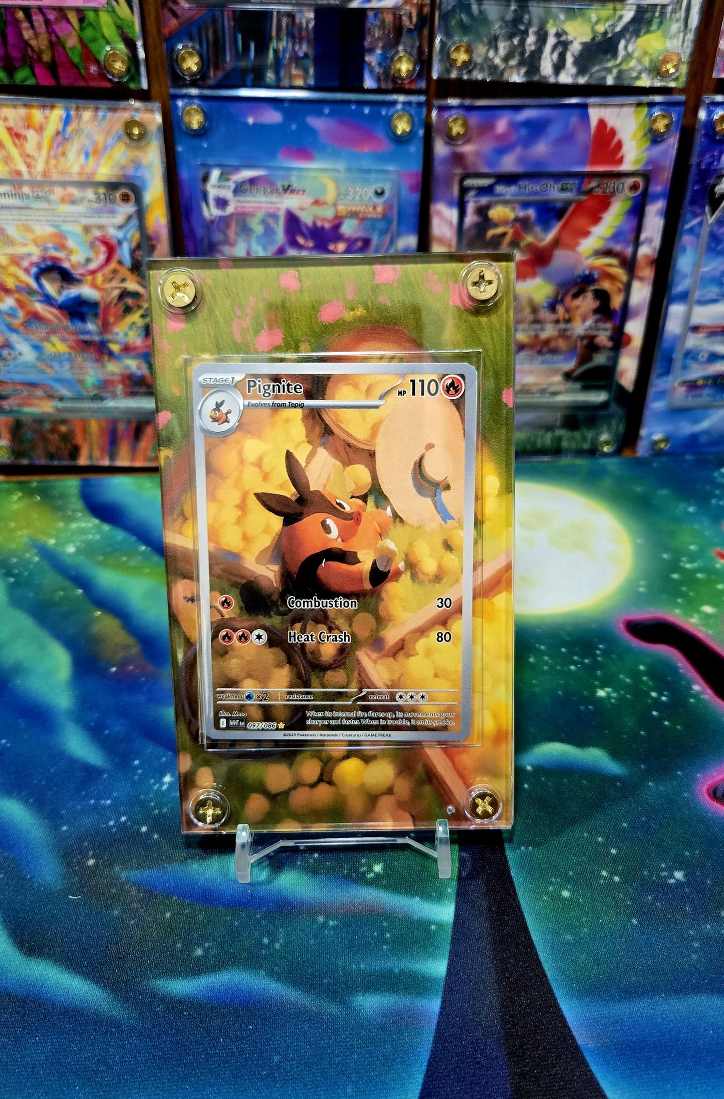 Pokemon Pignite IR 097/086 White Flare Extended Art Case