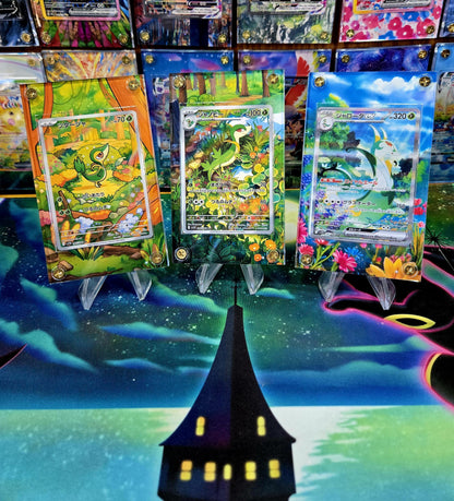 x3 Pokemon Snivy, Servine, Serperior EX SAR 167,087, 088 Black Bolt Extended Art Cases