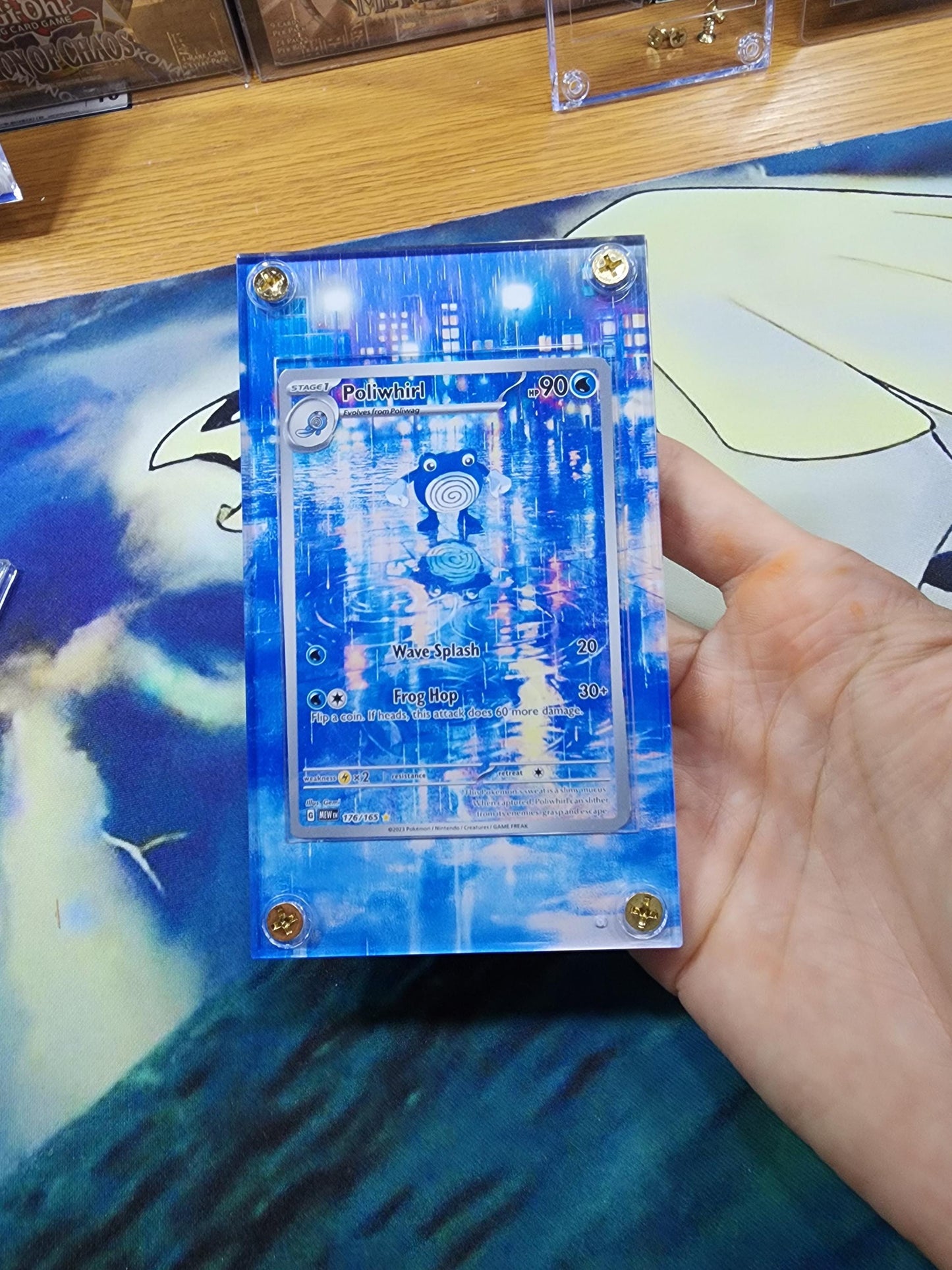 Pokemon 151 Poliwhirl IR 176/165 Custom Display Case from Pokemon 151 Extended Artwork