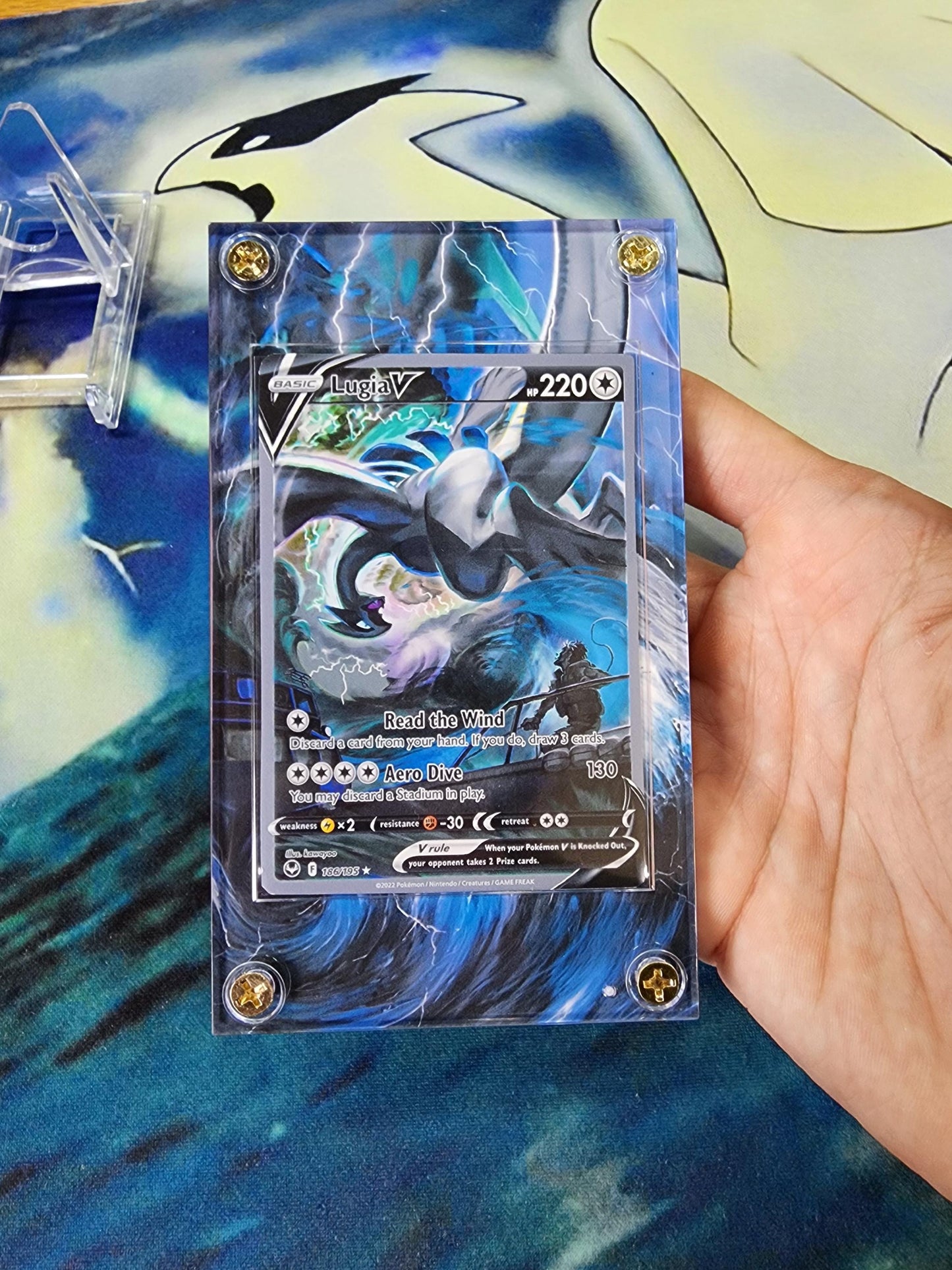 Pokemon Lugia V Alt Art 186 Silver Tempest Custom Case Slab Extended Artwork