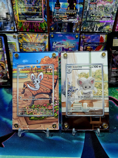 x2 Pokemon Minccino & Cinccino 152 153/086 IR Black Bolt Extended Art Cases