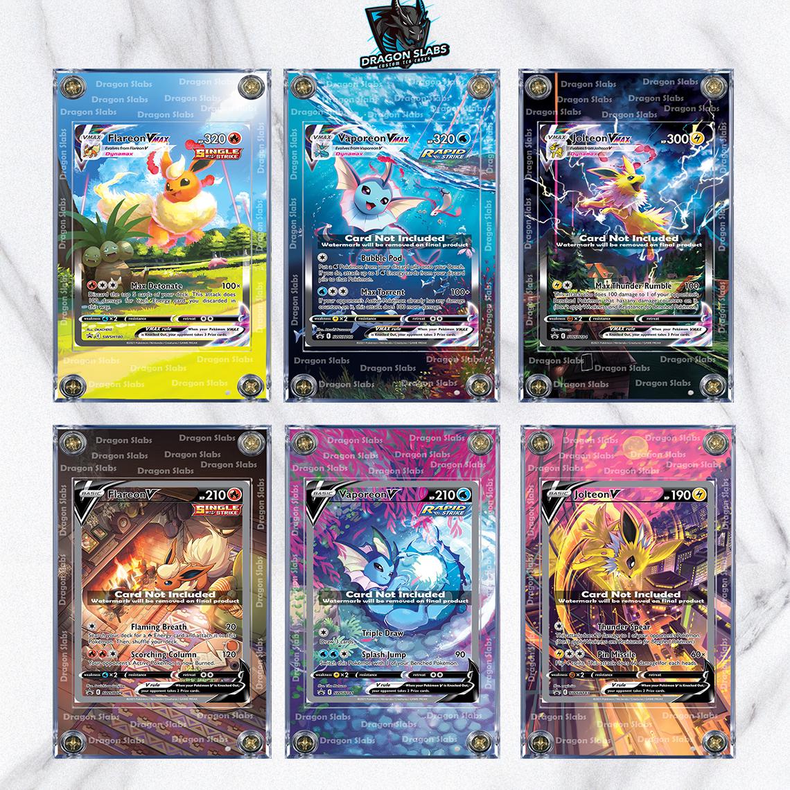 x6 Pokemon Jolteon Flareon Vaporeon VMAX & V Alt Art SWSH180 SWSH181 SWSH182 SWSH183 SWSH184 SWSH185 Promo Extended Artwork Cases