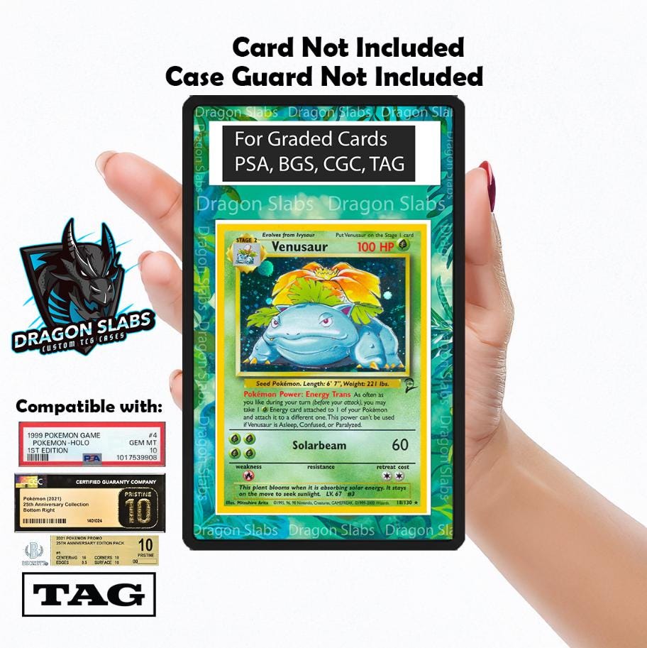 x3 Pokemon Bulbasaur Ivysaur Venusaur Base Set PSA bgs CGC tag Extended Artwork