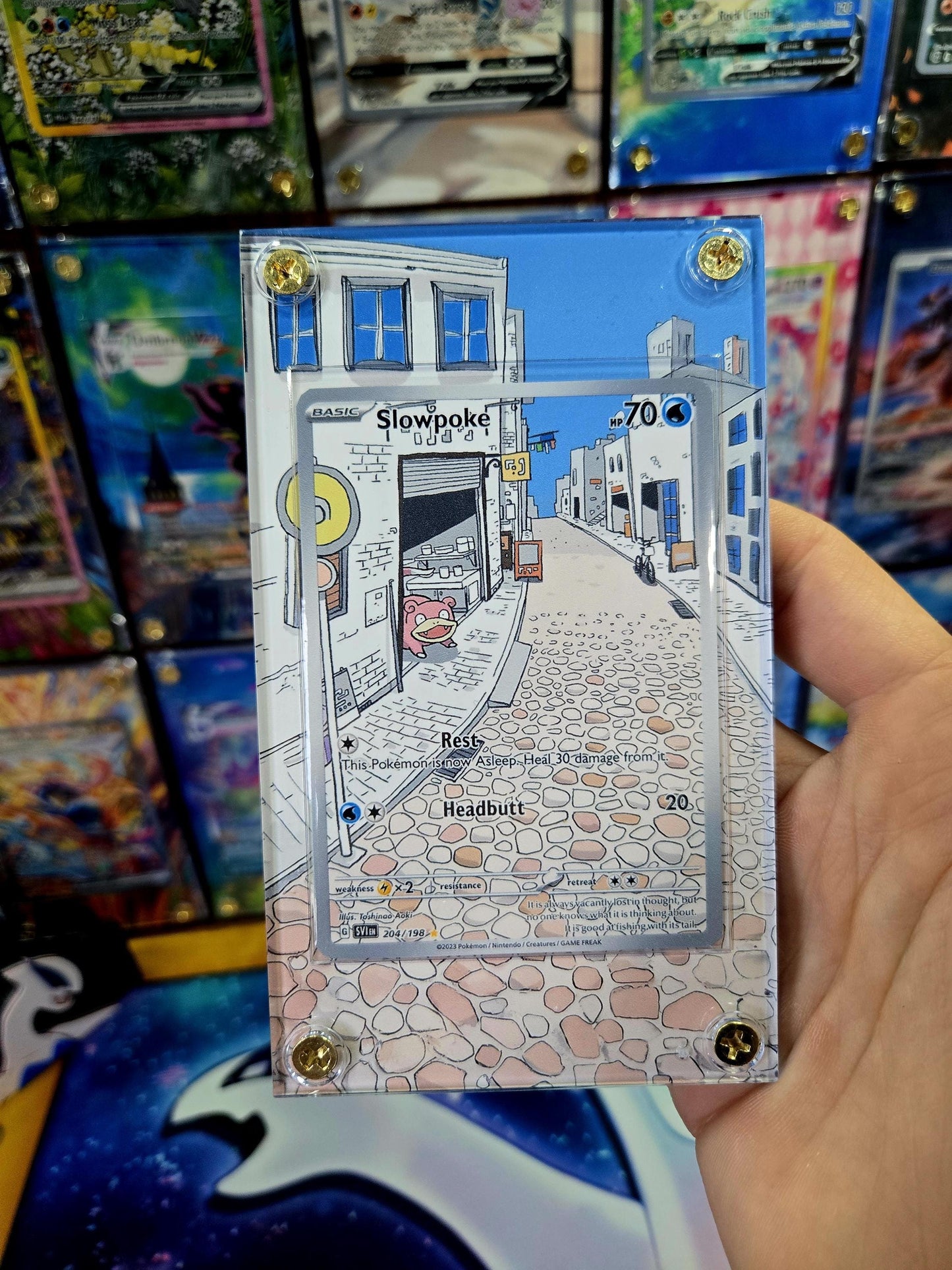 Pokemon Slowpoke 204/198 Scarlet Violet Base Extended Art Custom Case