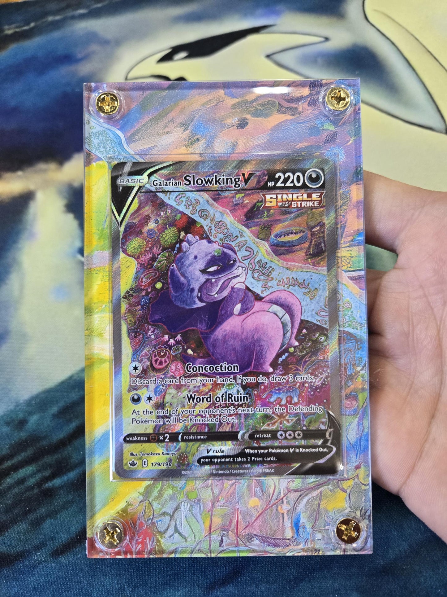 Pokemon Galarian Slowking V 179 Chilling Reign Alt Art Extended Artwork Case