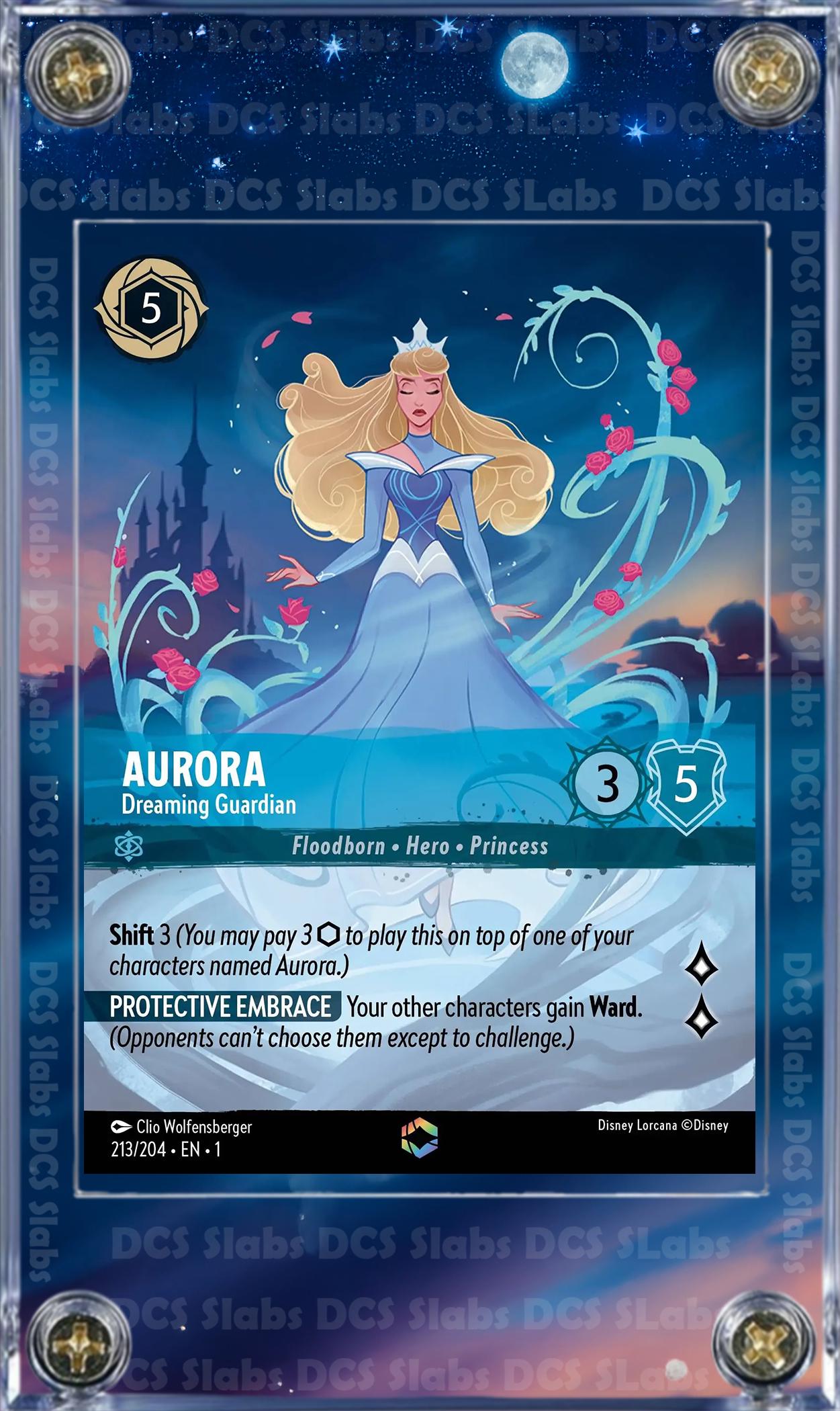 Disney Lorcana Aurora Dreaming Guardian 213/204 Chapter 1 Enchanted Custom Case