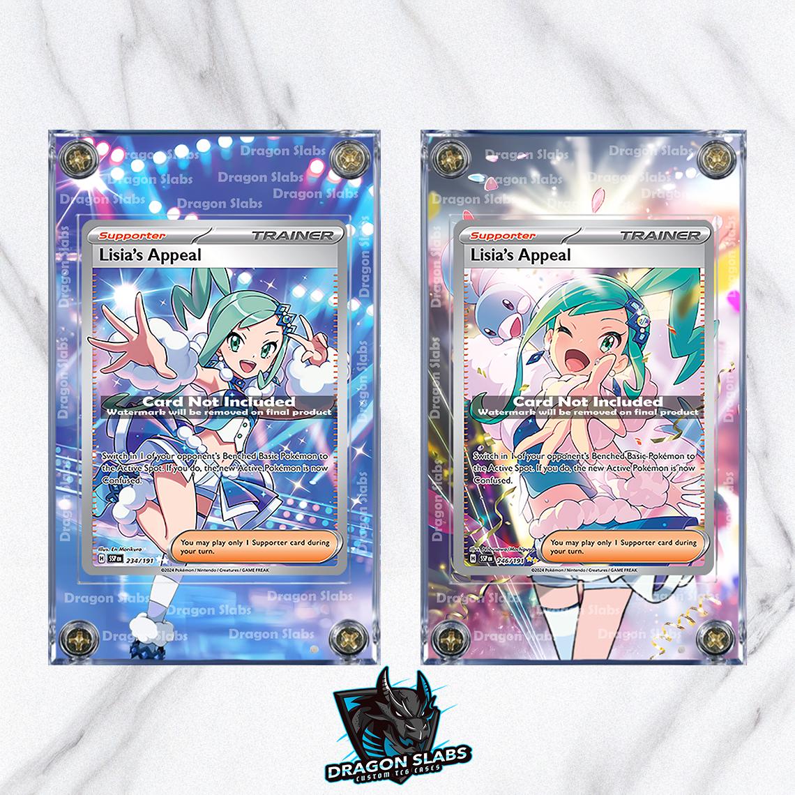 x2 Pokemon Lisia's Appeal Surging Sparks 246/191 SIR  234/191 IR Full Art Extended Artwork Cases