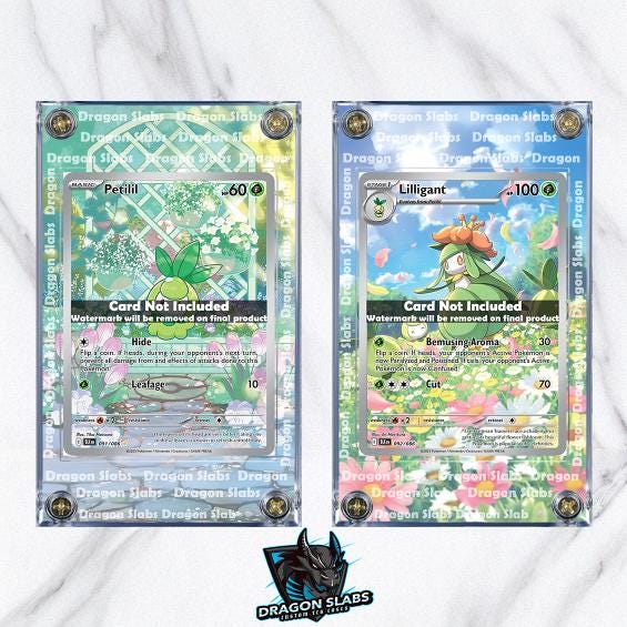 x2 Pokemon Petilil Lilligant IR 091 092/086 Black Bolt Extended Artwork Cases