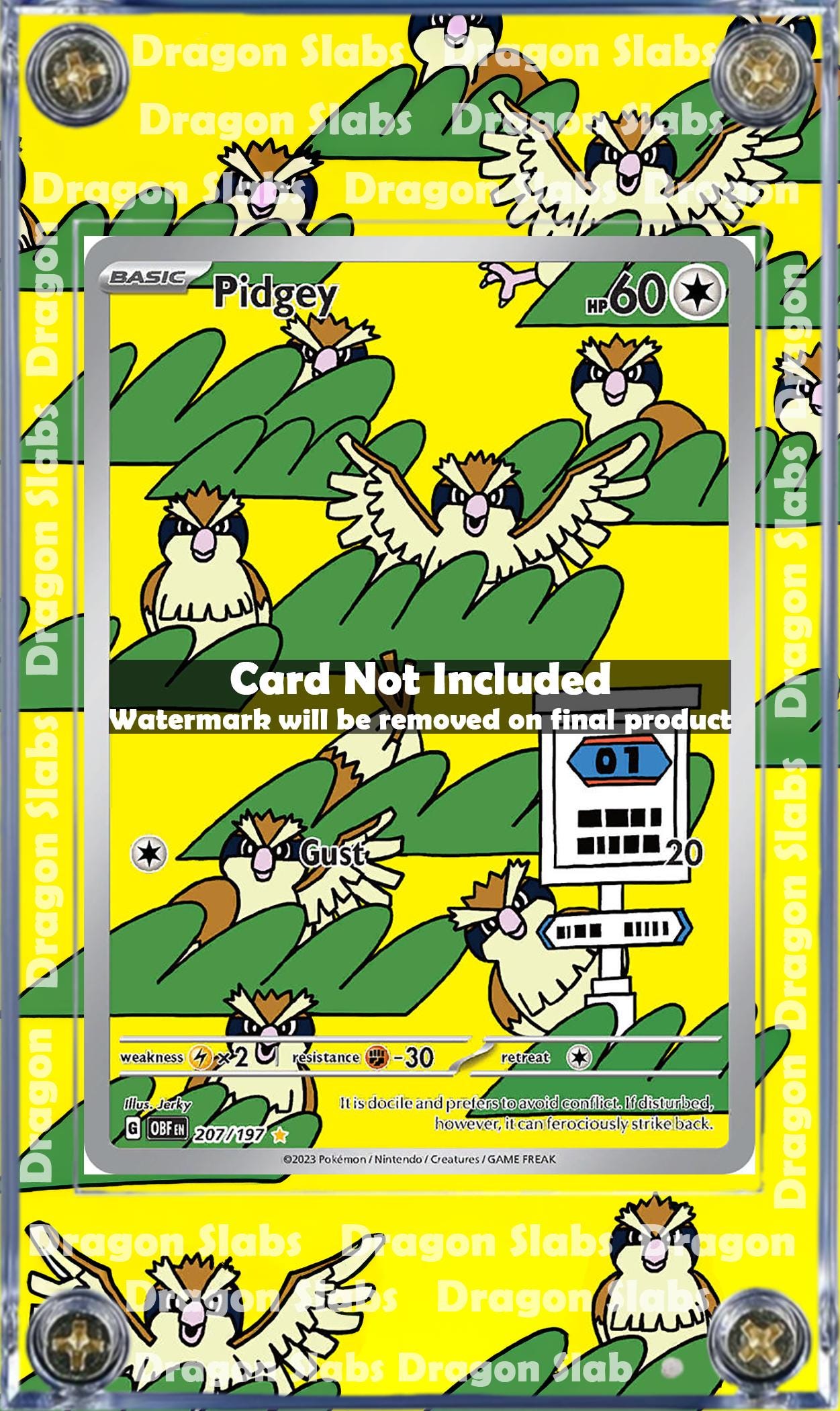 Pokemon Pidgey 207/197 Obsidian Flames Extended Art Case