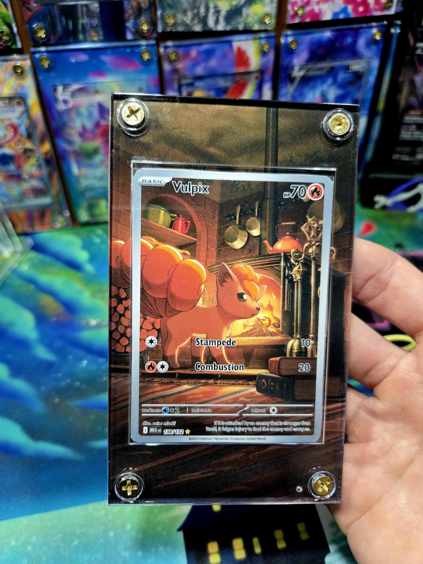 Pokemon Vulpix 138/132 IR Mega Evolution Extended Art Custom Case