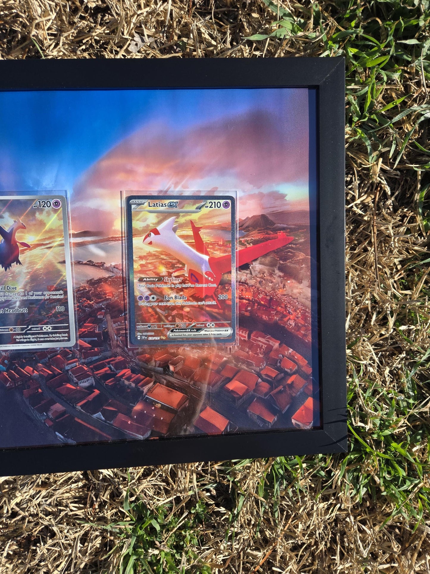 Latias Ex Latios Mesprit Surging Sparks 8.5 x 14" Display Frame Extended Art