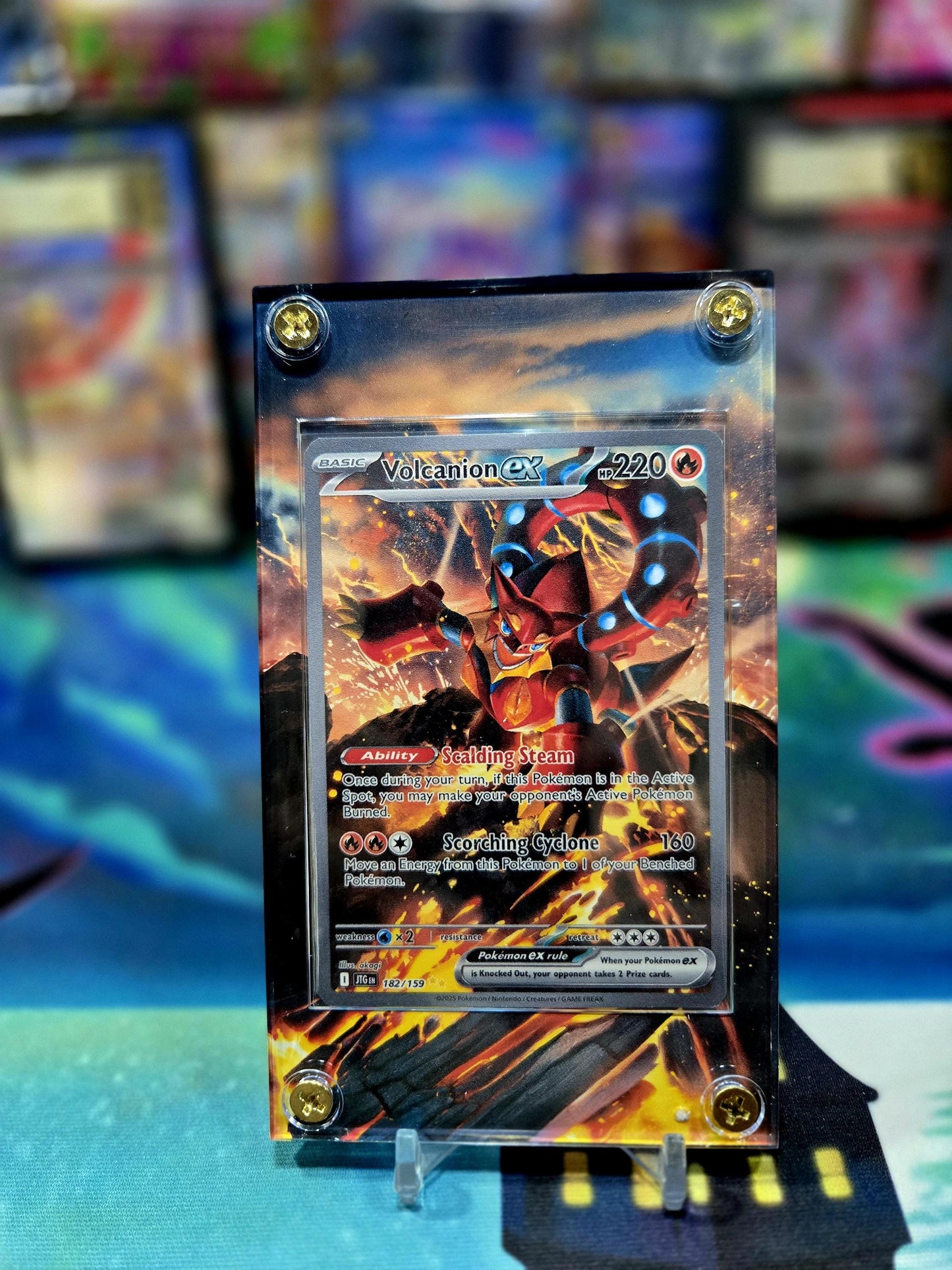 Pokemon Volcanion EX 182/159 184/159 Journey Together Extended Art Custom Case