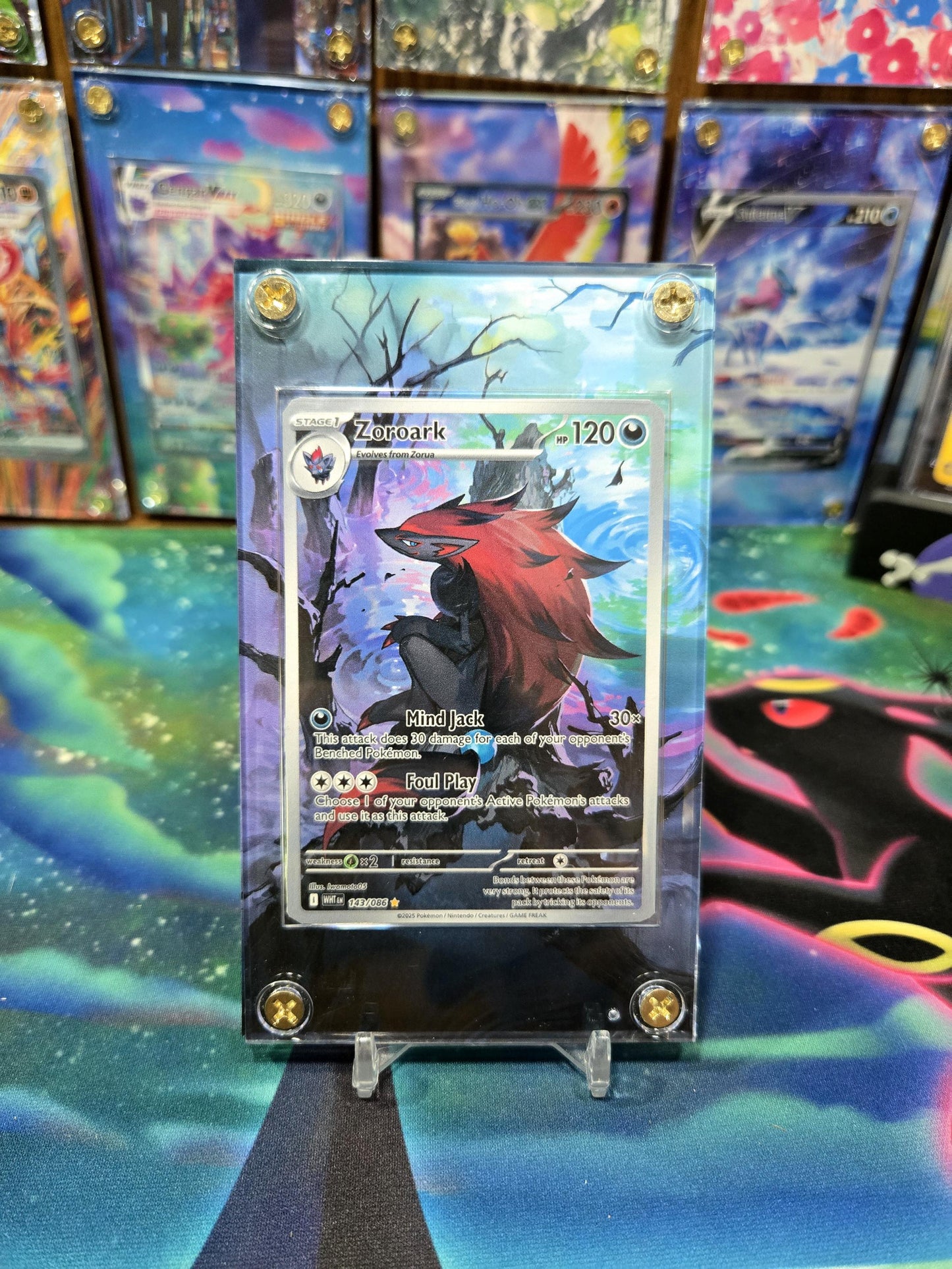 x2 Pokemon Zorua 142 Zoroark 143 White Flare Extended Art Cases